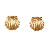 30759 - 5/8" Scallop Stud Earrings - Deeply Grooved