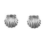 30759 - 5/8" Scallop Stud Earrings - Deeply Grooved