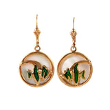 Enameled Tropical Fish Sea Opal Earrings (Needs Pricing) - Lone Palm Jewelry