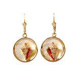 Enameled Conch Sea Opal Earrings (Needs Pricing) - Lone Palm Jewelry