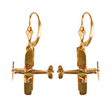 30837d - 3D Diamond Bi-Plane Leverback Earrings
