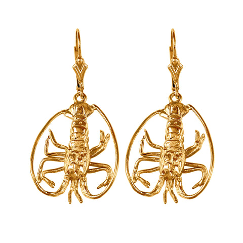 30878 - Florida Lobster Leverback Earrings
