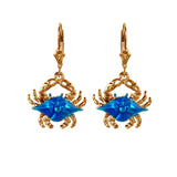 30905 - Enameled Blue Crab Earrings