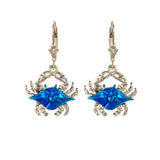 30905 - Enameled Blue Crab Earrings
