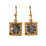 Shipwreck Atocha Silver 1/2" Replica Coin Earrings in Square Frame - Item #30906