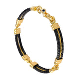 40488 - Four Segment Black Cable Bracelet with Sapphire