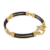 40488 - Four Segment Black Cable Bracelet with Sapphire