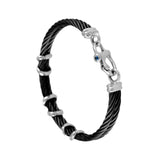 41429 - Double Black Cable Bracelet with Diamond X Accents