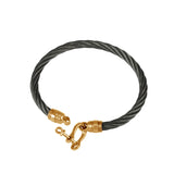 41439 - Black Cable Bracelet with Shackle Clasp