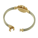2 Cable Bracelet with Large Sand Dollar Center - Lone Palm Jewelry