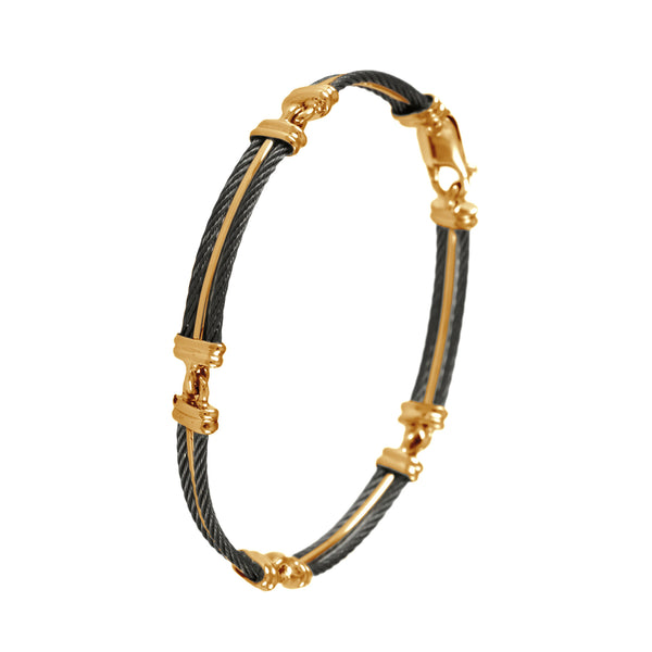 【BLACKPURPLE】Square Cubic Train Bracelet 925 Sterling Silver Black Spinel Bujukan Link Tennis