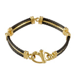 41464 - Four Segment Black Cable Bracelet with Sapphire Clasp