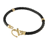 41498 - Black Cable Bracelet with Sapphire Clasp