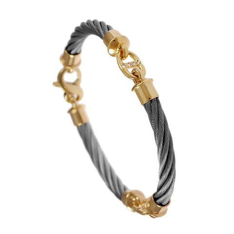 42403D - 3 Link Cable Bracelet with Diamond Bar Links