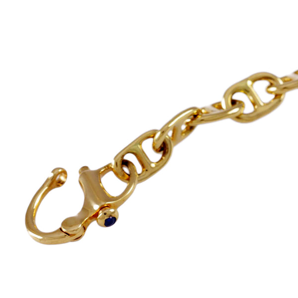 45261 - Bar Link Anchor Chain with Sapphire Snap Shackle Clasp