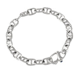 45261 - Bar Link Anchor Chain with Sapphire Snap Shackle Clasp - Lone Palm Jewelry