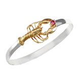 Lobster with Pink Tourmaline Hook Bracelet - Lone Palm Jewelry