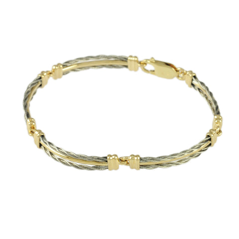 5 Link Gold Center New Twist Bracelet - Lone Palm Jewelry