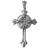 Shipwreck Atocha Silver 1/2" Replica Coin Cross Pendant - Item #14928