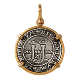 Atocha Silver 1 1/2" Replica Spanish 4 Reales Coin Pendant with Shackle Bail - Item #18340