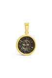 Authentic Crusader Coin Pendant - AR Denaro in 14K Frame - Item #8853