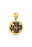 Authentic Crusader Coin Pendant - AR Denaro in 14K Frame - Item #8857