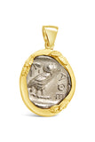 Ancient Greek AR Tetradrachm - Athena and Owl in 14K - Item #9076