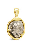 Ancient Greek AR Tetradrachm - Athena and Owl in 14K - Item #9076