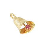 Bell Charm with Ruby Clapper - Lone Palm Jewelry