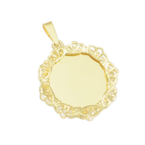 1 3/8" Engravable Disc with Filigree Border - Lone Palm Jewelry