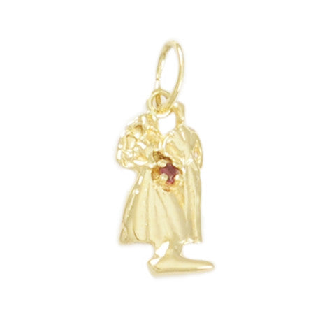 Small Bride & Groom with Ruby Gemstone Bouquet - Lone Palm Jewelry