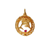 00422 - 7/8" Sailfish Pendant with Lace Frame and Ruby