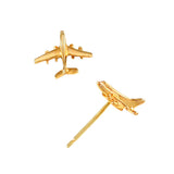 00789 - Jet Airplane Stud Earrings - 9/16"