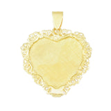 1 1/4" Engravable Heart with Filigree Border - Lone Palm Jewelry