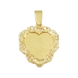 1" Engravable Heart with Filigree Border - Lone Palm Jewelry
