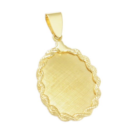 1 1/4" Engravable Oval with Rope Border - Lone Palm Jewelry