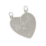 1 1/8" Engraved 2 Piece "Mizpah" Heart - Lone Palm Jewelry