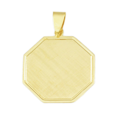 1 1/8" Engravable Octagon with Cut Edge - Lone Palm Jewelry