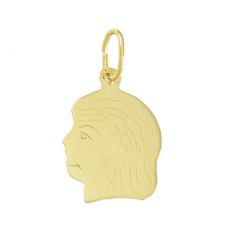5/8" Engraved Girl's Head - Lone Palm Jewelry