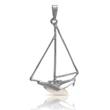 10219 - Outlined Ship with Shark Tooth Pendant