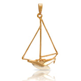 10219 - Outlined Ship with Shark Tooth Pendant