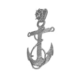 10223 - 1 3/8" Fouled Anchor with Ship's Wheel Bail - Lone Palm Jewelry