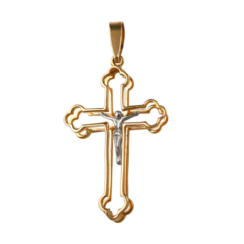 10424 - 3/4" Christ on 3D Wire Cross Pendant