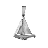 10429 - Sailboat with High Polish & Satin Finish Sails - 1 1/4" - Lone Palm Jewelry