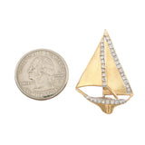 1 5/8" x 1 1/8" Sailboat with Diamond Sails & Hull - Lone Palm Jewelry