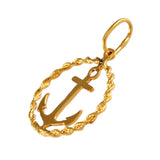 3/4" Anchor in Rope Frame - Lone Palm Jewelry