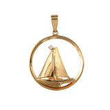 10799d - 1 3/16" Sailboat in Frame with Diamond