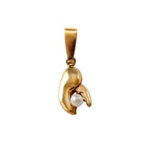 1/2" Lobster Claw & Pearl Pendant - Lone Palm Jewelry