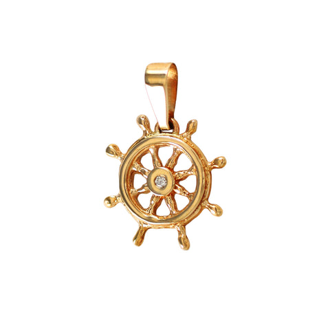 11225d - Ship's Wheel with Diamond Pendant