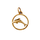 11324 - Dolphin in Round Frame Pendant